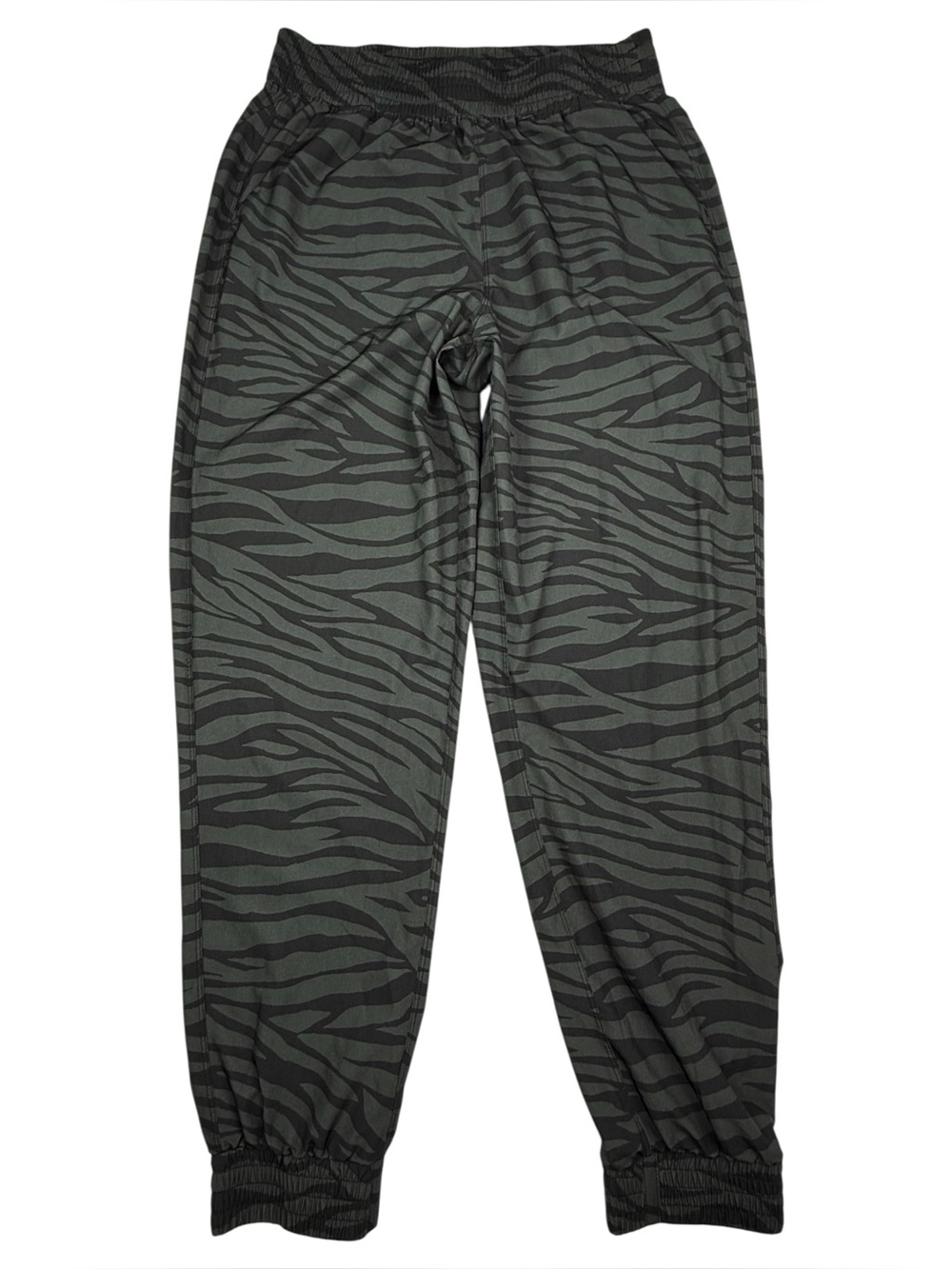 Old Navy Stretch Tech Joggers Black Green Zebra M Medium Tall High Rise